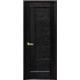 Межкомнатная дверь Грета с черным стеклом ПВХ Deluxe