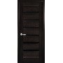 Межкомнатная дверь Линнея с черным стеклом  ПВХ Deluxe